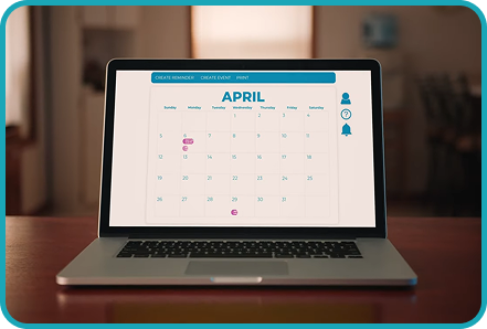 Graphic of the Calendar Scheduling Software in the Speech Therapy Plans dashboard.